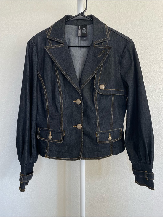 Bisou Bisou Jackets & Blazers - Bisou Bisou Dark Wash Denim Blazer Jacket Medium